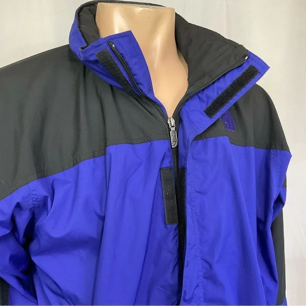 The North Face Vintage Men's Blue & Black Full Zip Windbreaker Jacket Size XL